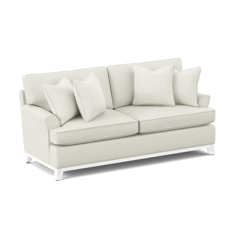 Oaks Way Sofa, Frost White Finish, Brown Geometric, 0456-33