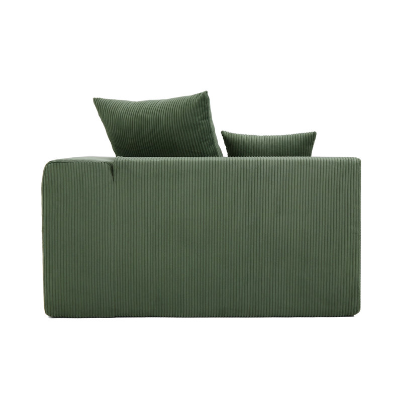 Chaise longue rembourrée en velours côtelé Osterhus, Vert