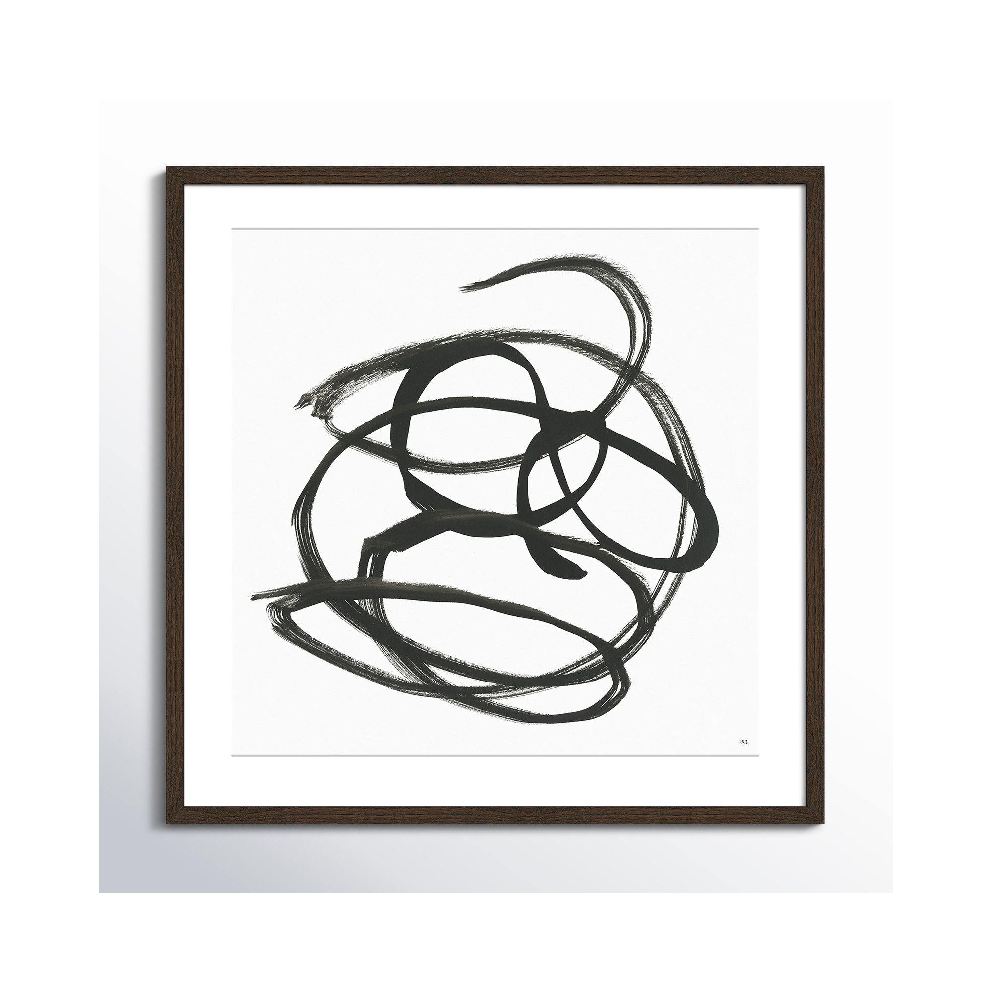 Along The Path I by Susan Jill, 23.5" H x 23.5" W x 0.75" D, Walnut