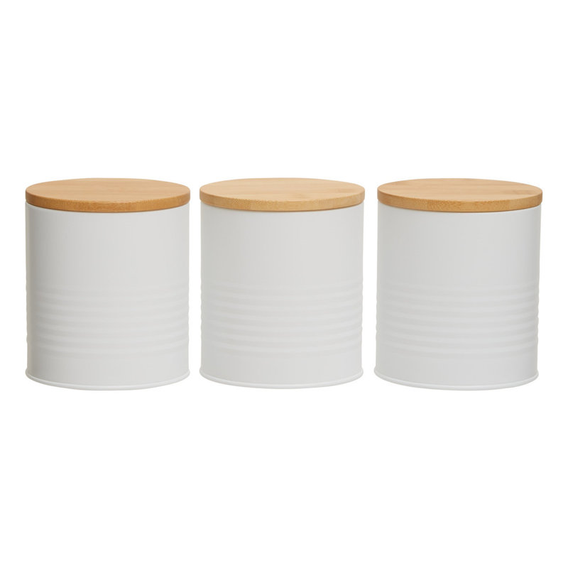 Alton Metal Jar - Set of 3, White