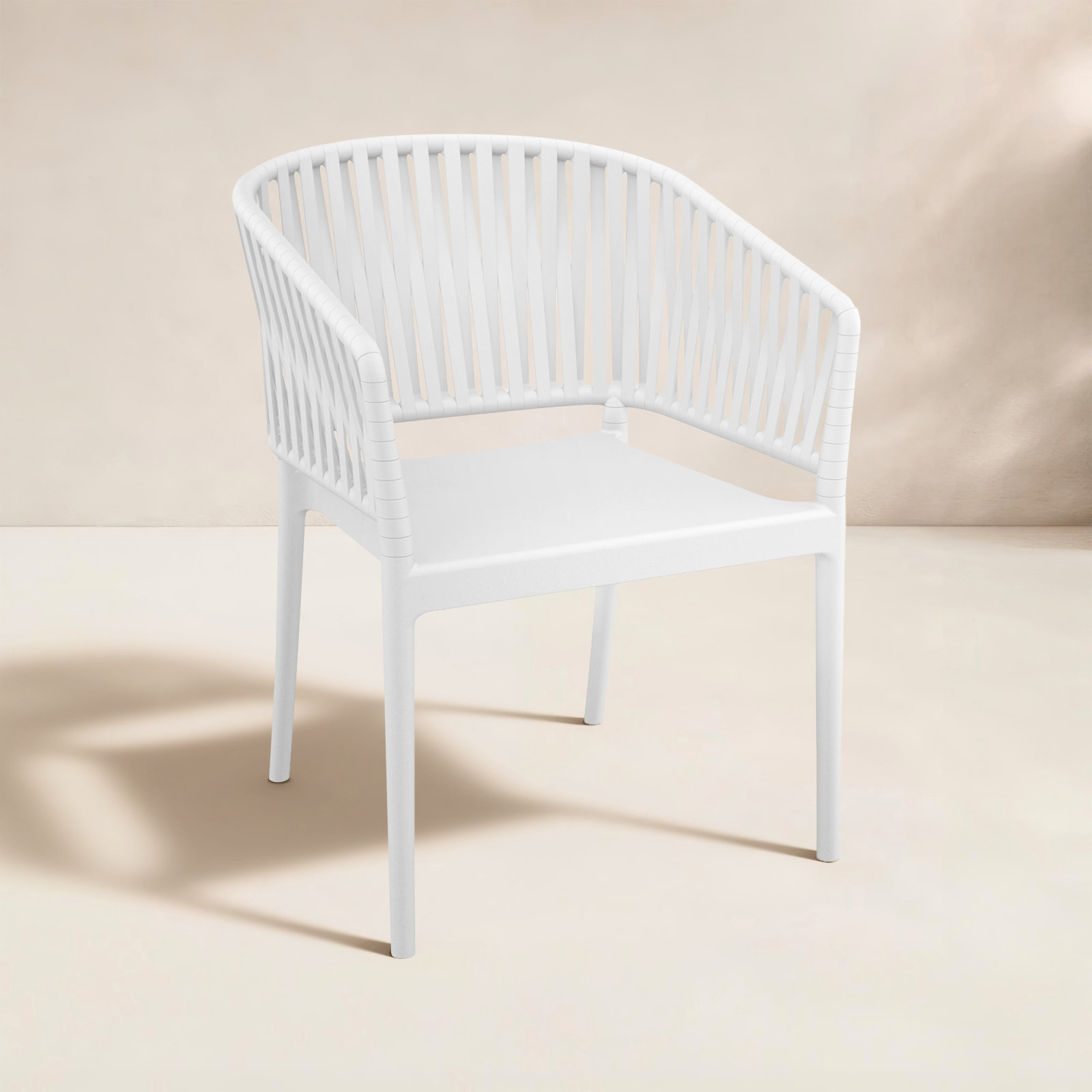 Newport Stackable Patio Armchair, White