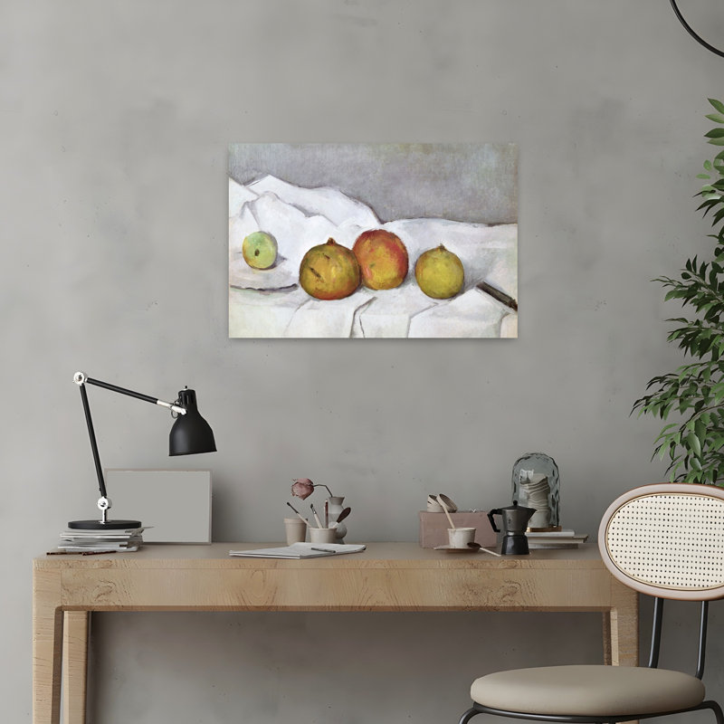 Fruit sur tissu, vers 1890. Estampe d'art mural abstrait contemporain., H 16 po x l 24 po