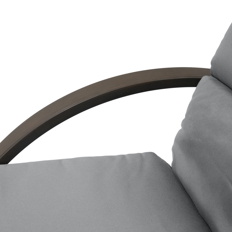 Barcelo Reclining Chaise Lounge with Cushion, Charcoal Grey Sunbrella®