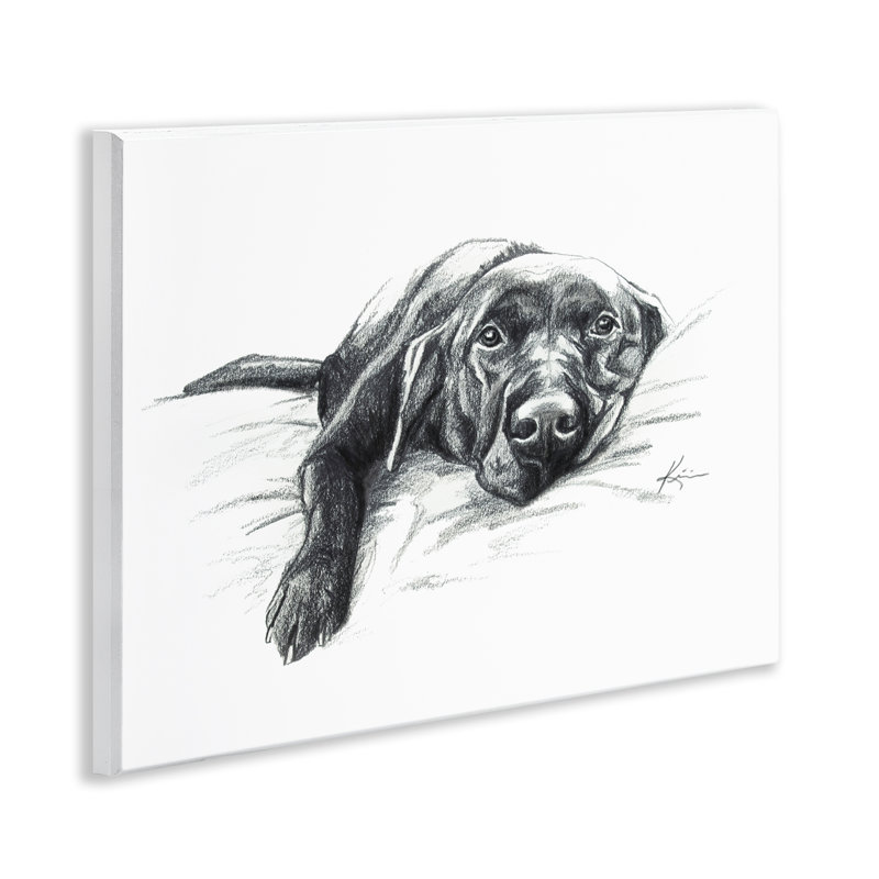  "Naptime" Labrador noir, art sur plaque par Lindsay Kivi Fine Art