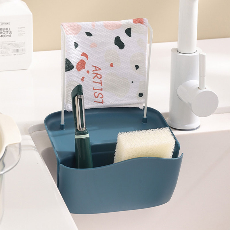 Support de rangement pour évier, Bleu, H 9,05 po x l 7,08 po x P 6,29 po