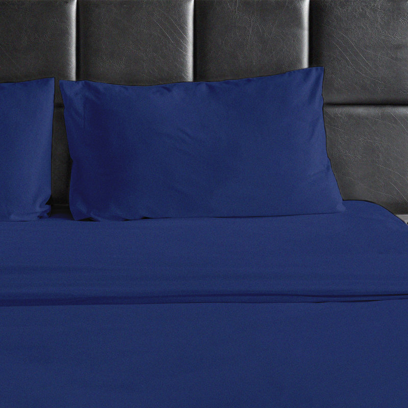 Ensemble de draps en micro-fibre, Ensemble de draps pour grand lit + un drap-housse , Bleu royal