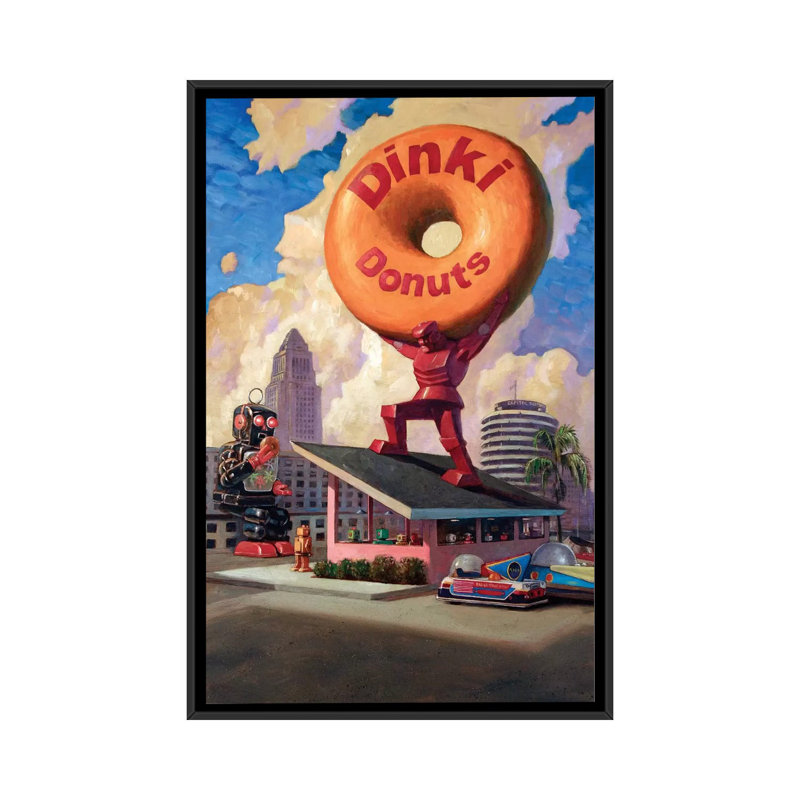 "robo atlas" par eric joyner, impression sur toile, Toile avec cadre noir, Pas de tapis, H 26 po x l 18 po x P 1,5 po
