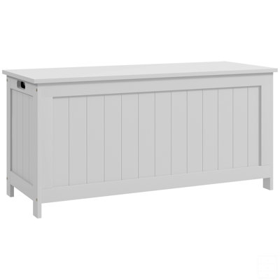 Wooden Frame Storage Chest With 2 Safety Hinge