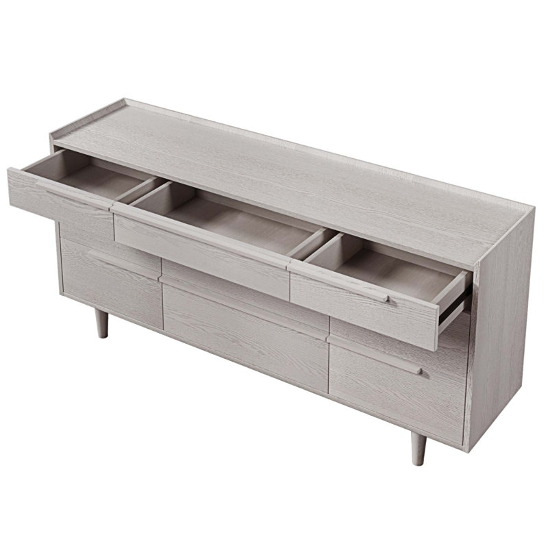 Commode 9 tiroirs Elanora, Gris