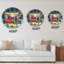 Petite horloge murale éclairée par des lanternes lumineuses-672759832