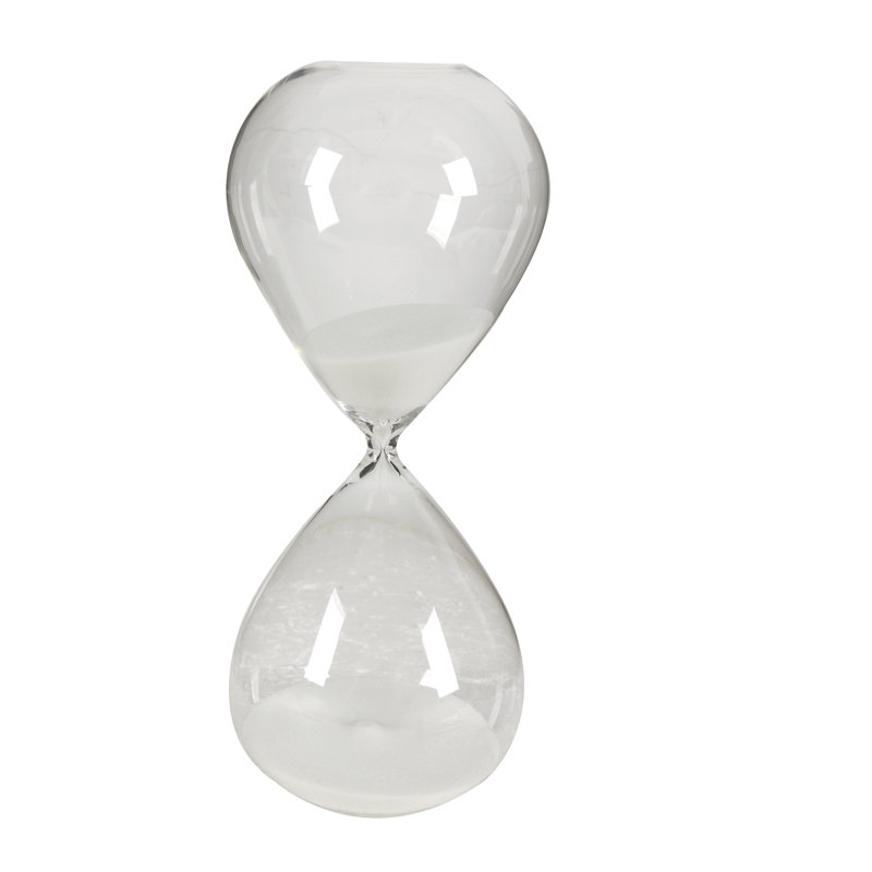 Hedberg Hourglass, White, 8" H x 3" W x 3" D, 1