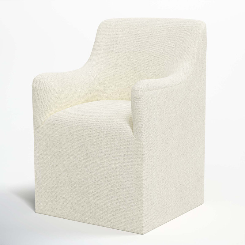 Chaise avec accoudoirs à dossier rembourré Howth, Tweed Sustain® toile Milsap