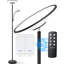 Lampe sur pied à effets de lumière 60 pour le salon, lampe sur pied Torchiere avec interrupteur mural et télécommande pour chambre à coucher, bureau, coin Lepower-Tec