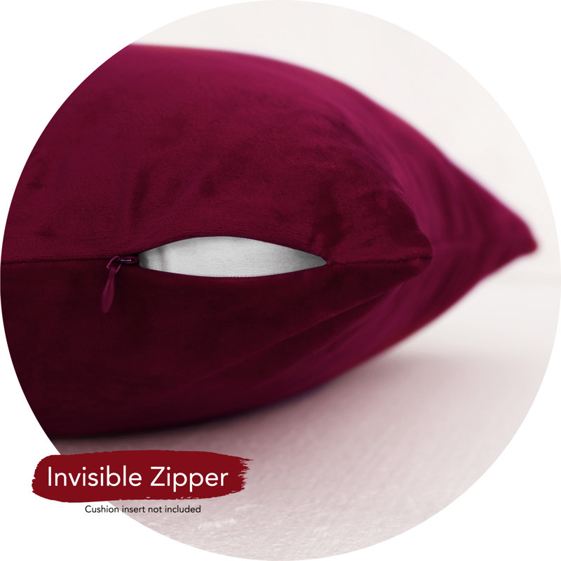 Rectangular Velvet Pillow Cover, Dark Red