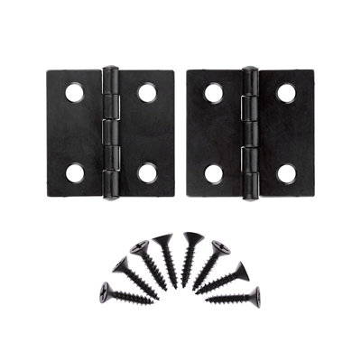 Charnières plates noires 1-1 / 2 po x 1-1 / 2 po