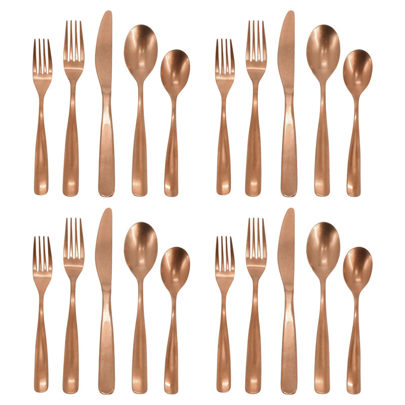 Ensemble de couverts 20 pièces Gibson Home Hulton, Bronze