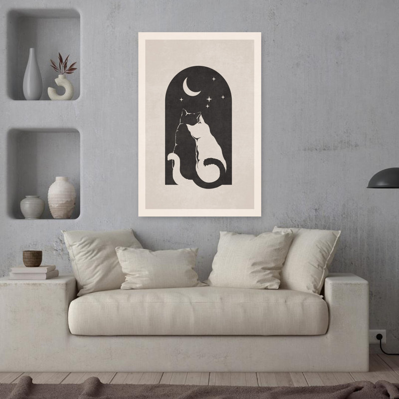 Art contemporain, oiseau abstrait, chat, fleur, forêt, art, H 36 po x l 24 po