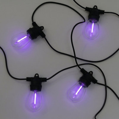 Woodroe Solar Powered & Plug In RGB Outdoor String Lights - 48 Ft Color Changing Waterproof LED Patio Lights With Remote, 15 S14 Shatterproof Bulbs For Backyard Porch