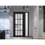 Façade extérieure avant porte en verre givré Fibre de verre givré / Manux 8312 noir mat / côté extérieur fenêtre / bureau Portes d'entrée commerciales et résidentielles Garage de garage-W30 + 12 po x H80 po -Intérieur gauche-98195923-98195924-98195927
