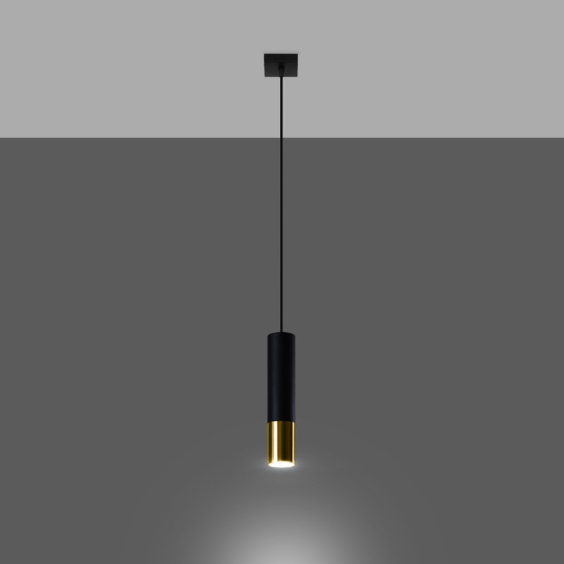 Guylan 1 - Light Cylinder Pendant, Black/Chrome