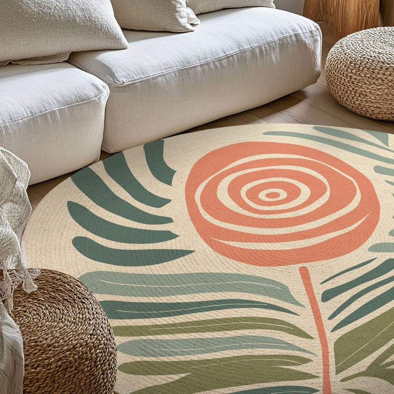 Creative Bloom Braided Rug, Round 5'