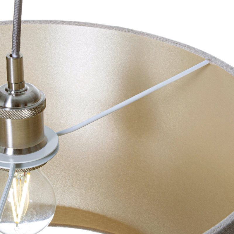 Ibiza Linen Drum Lamp Shade, Taupe, 28cm H x 40cm W x 40cm D