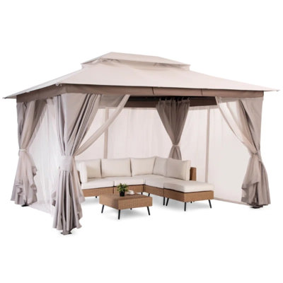 13 Ft. W x 10 Ft. D Steel Patio Gazebo