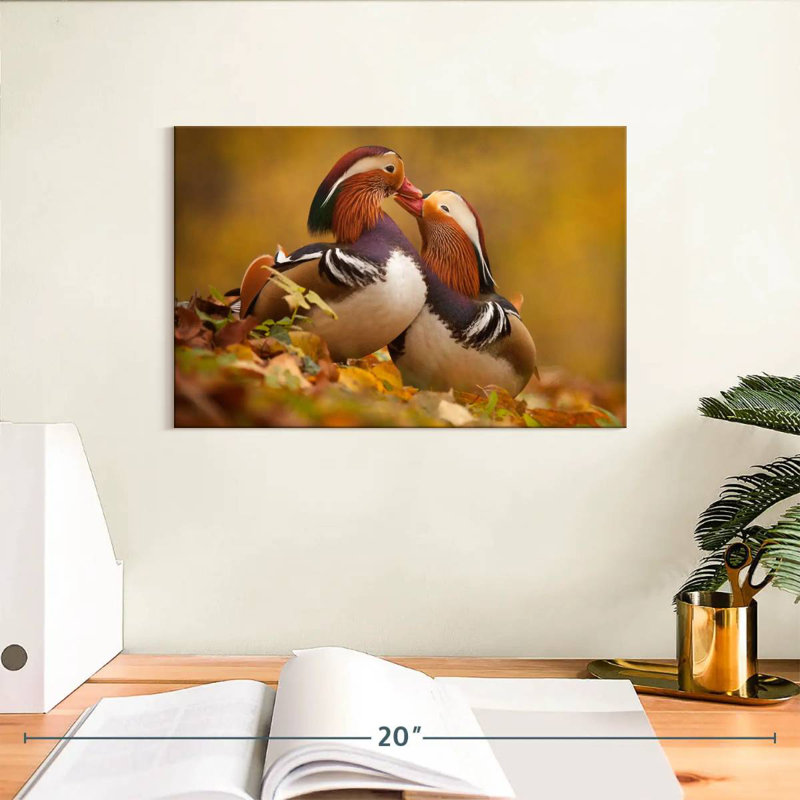 Brampt Loving Mandarin Ducks, 8" H x 12" W