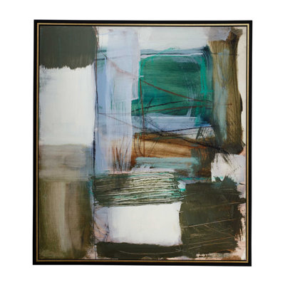 Uttermost Green Fields Framed Abstract Canvas