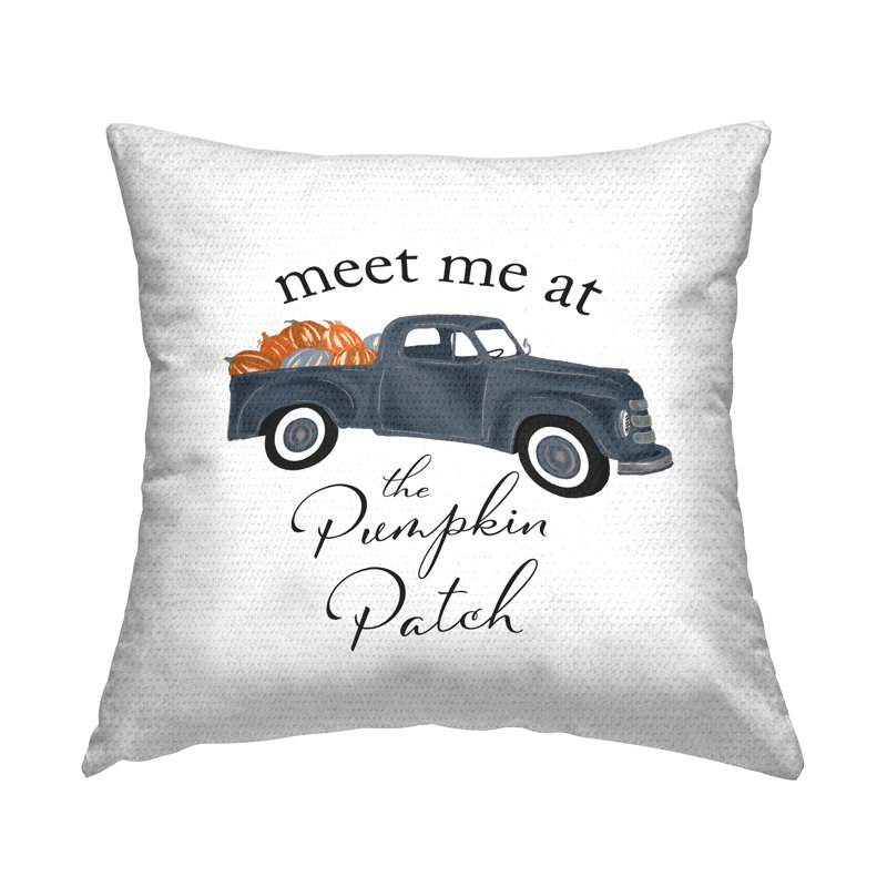 Coussin d'extérieur imprimé camion citrouille