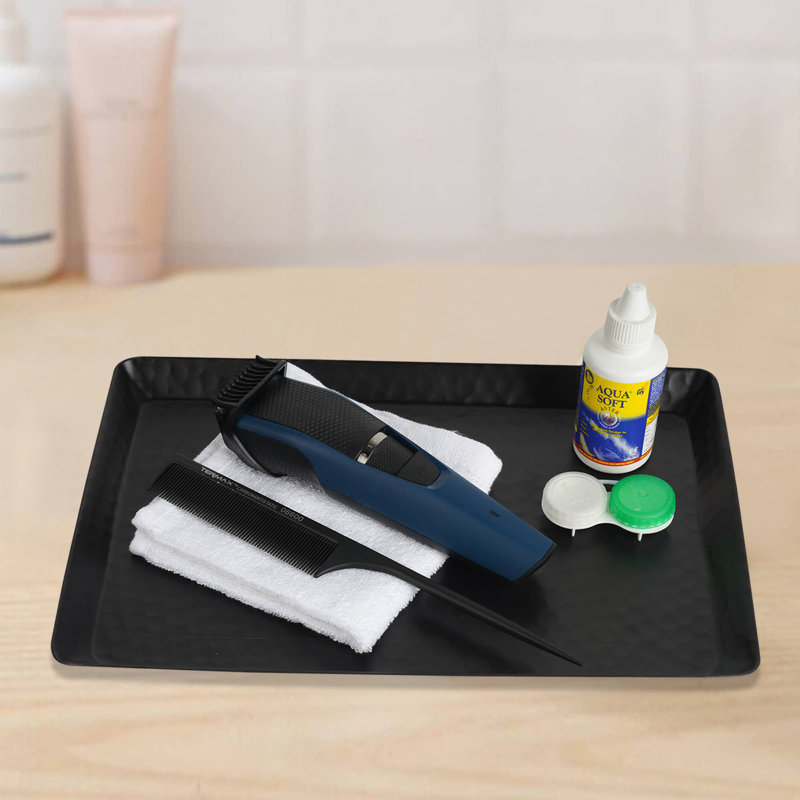 Oneita Vanity Tray | Hammered Rectangular Vanity Tray with padded Bottom | Oil Rubbed Bronze Finish, Oil Rubbed Bronze
