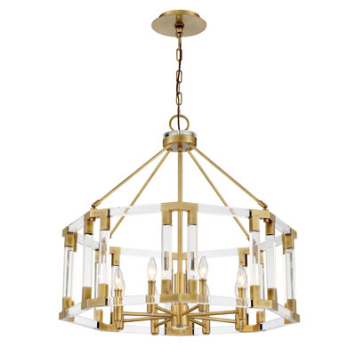 Luminaire suspendu géométrique unique à 8 lumières