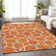 Premium Machine Washable Prisco Orange Rug