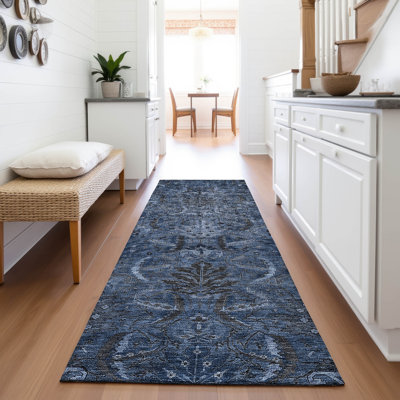 Premium Machine Washable Jamestown AMF1082 Damask Rug