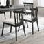 De 2 chaises d'appoint de salle à manger en bois massif noir avec un design rustique et des sièges rembourrés, assemblage simple pour la cuisine ou le coin, 21,84 po de largeur, attrait traditionnel de 25,12 lb, installation rapide-1259729028