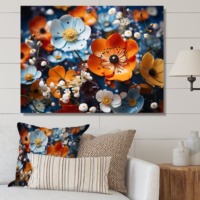 " Vibrant Wildflowers Field II ", Wrapped Canvas, 12" H x 20" W x 1" D