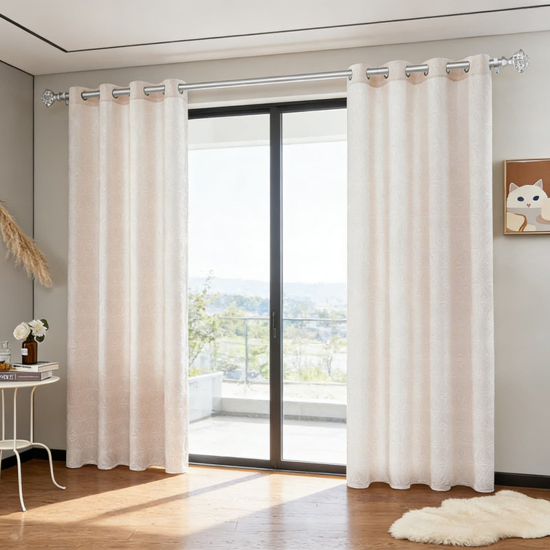 Tringle à rideaux simple réglable avec fleuron en losange, tringle à draperie télescopique pour fenêtres de 32 à 86 pouces, habillage de fenêtre décoratif et durable