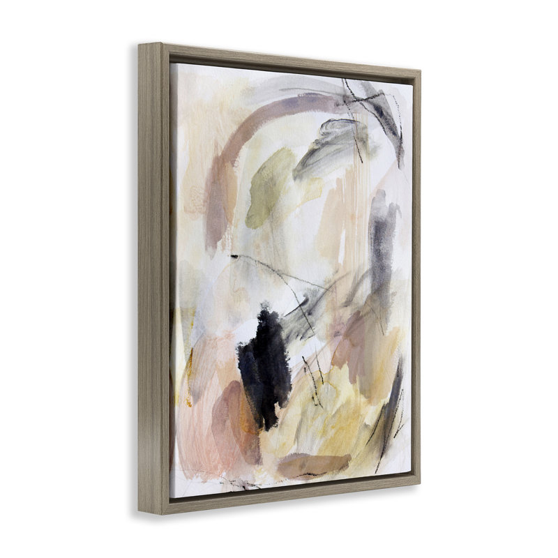 Cadre flottant Chaotic Sketches Paint Strokes, design par Hope Bainbridge, Cadre flottant orme Montalcino, H 21 po x l 17 po