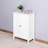Bathroom Floor Storage Cabinet with Double Door Adjustable Shelf, White