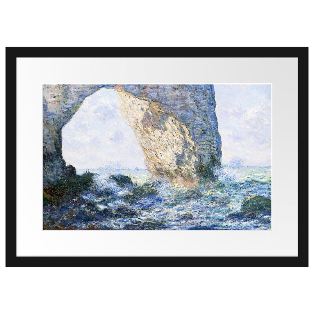 Claude Monet - Das Manneporte Bei Etretat - Im Bilderrahmen Mit Galerie-Passepartout