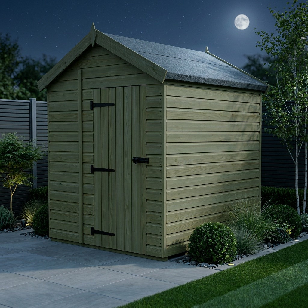 Total Sheds 6ft x 6ft Apex Garden Shed - Double Door - No Windows - Pressure Treated Timber - UK Manufactured