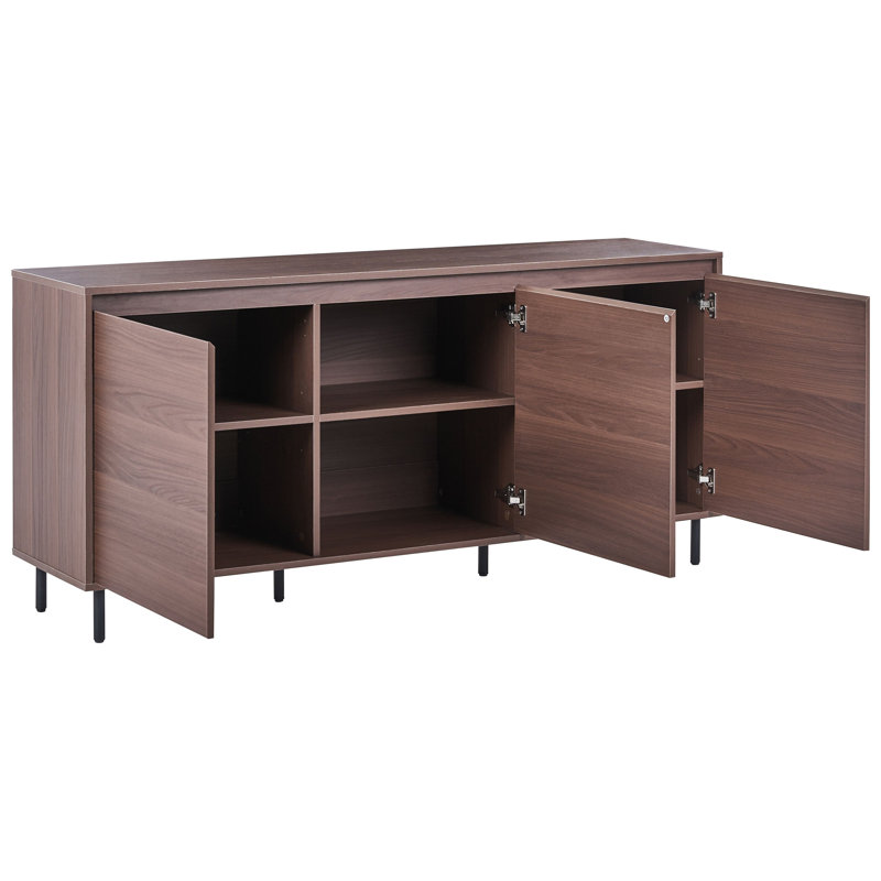 Medium Density Fiberboard (MDF) 3 - Door Rectangle Accent Cabinet
