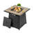 3-Piece Outdoor Fire Pit Set with 2 Swivel Sofas, ETL Certified