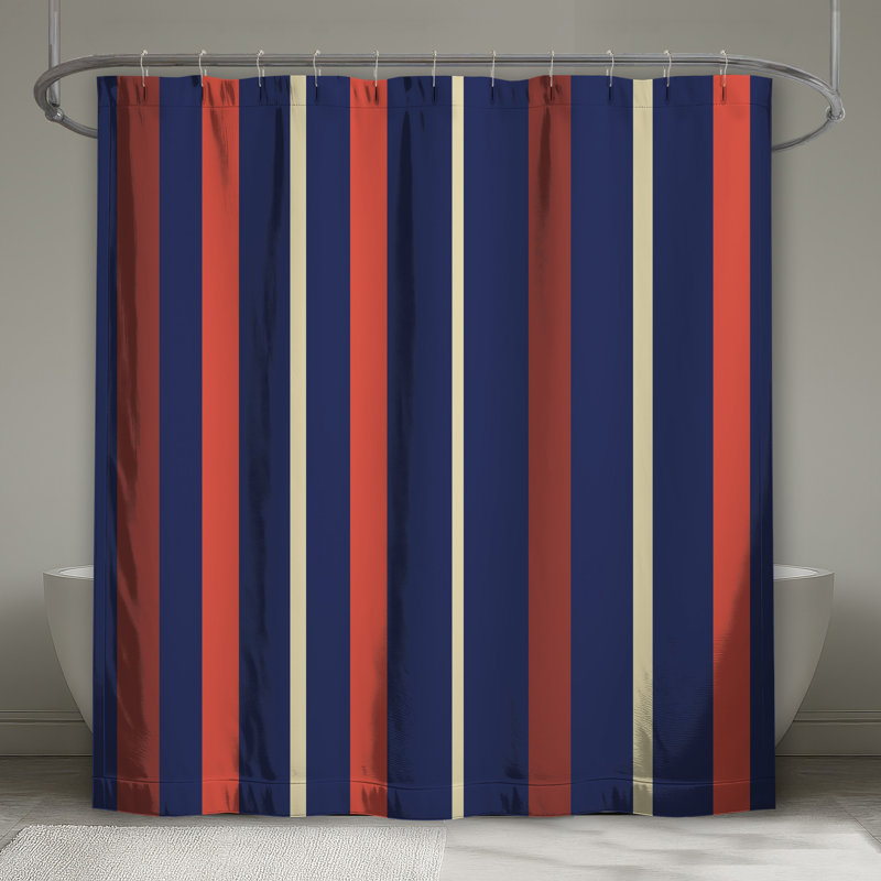 Rideaux de douche multicolores à rayures verticales très longs, L 70 po x H 72 po