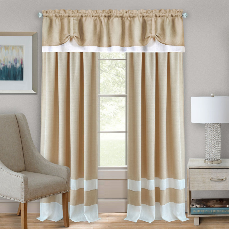 Lamesa Semi Sheer Curtain Single Panel, 52" W x 84" L, Tan