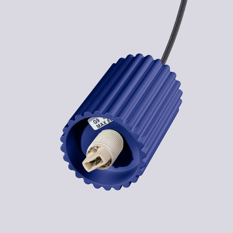 Bernis 1 - Light Brushed Nickel Pendant, Blue