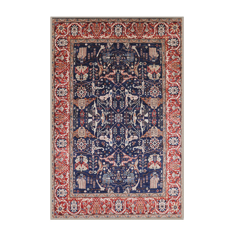 Tapis oriental rouge / bleu / gris, Tapis de couloir 2 pi x 5 pi