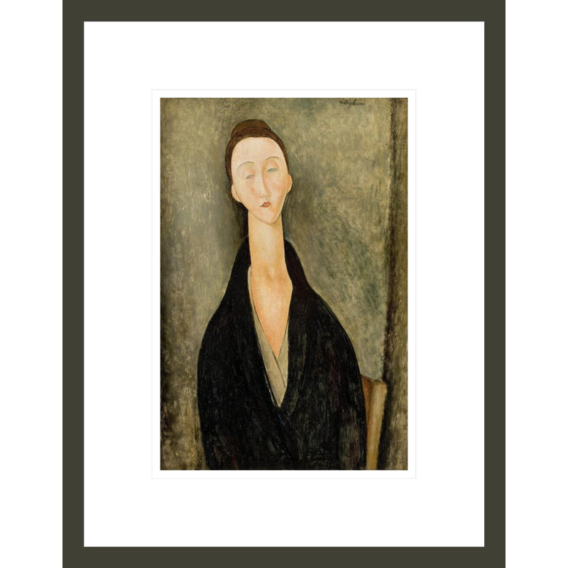 Portrait de Lunia République tchèque par Amedeo Modigliani, impression giclée sur cadre, H 13,07 po x l 16,75 po