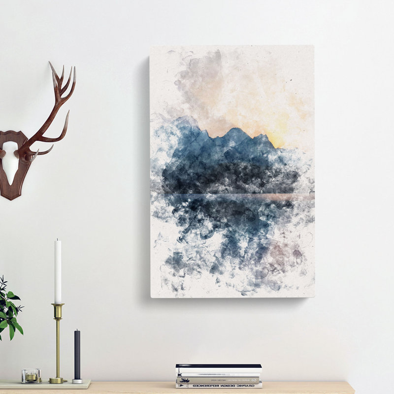 Sunrise Over The Mountains Abstract - Wrapped Canvas Painting, 76cm H x 50cm W x 3cm D