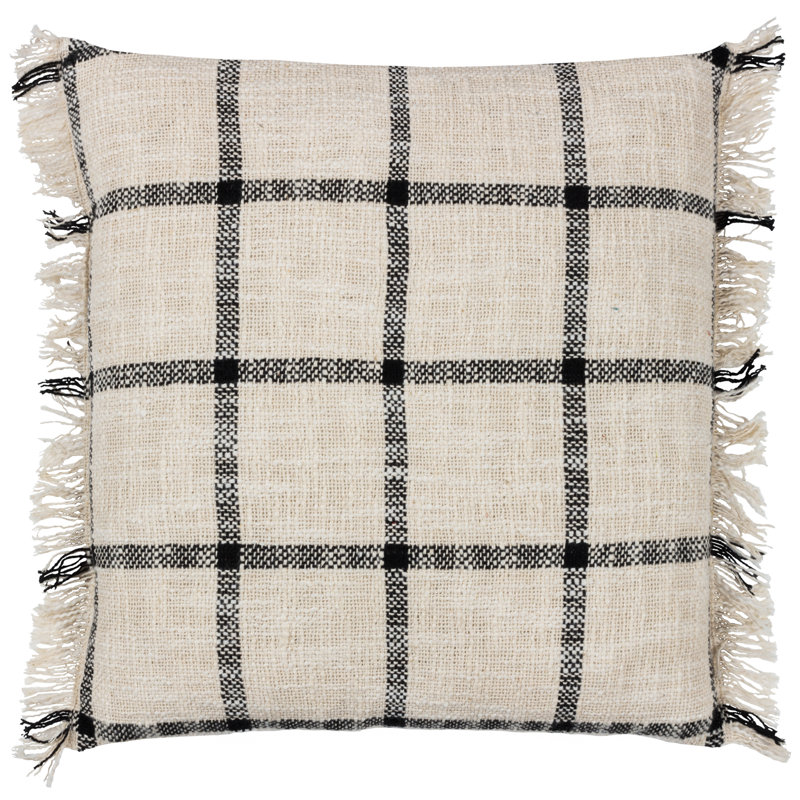 Beni Square Cushion Cover, Natural/Black, No